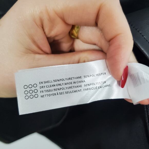 En Saison Lana Vegan Leather Mini Dress Medium Black Witch Goth Event Party - Picture 11 of 11